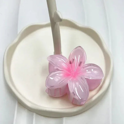 Hawaiian Gradient Hair Clips Flower Hair Claws Big Size Fashion Head Wear Hairpin for Women Girls Crab Barrette Hair Accessories