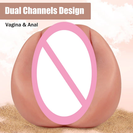 2 in 1 Pocket Pussy Male Masturbator with Sex Doll with 3D Realistic Textured Real Vaginal Tight Anal Valentine's Day ﻿