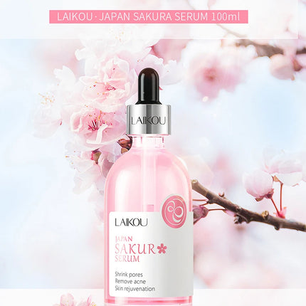 LAIKOU Sakura Face Serum Rose Essence Moisturizing Firming Brightening Smooth Skin Facial Skin Care Products 100ml