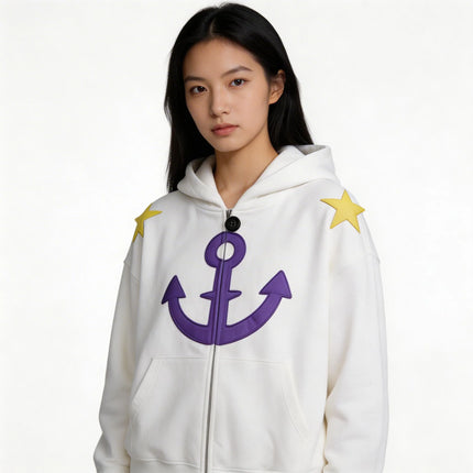 Jojo Bizarre Adventure Zip Up Hoodies Oversized Mens Womens Star Design Zip Hoodie Harajuku Y2k Hip Hop Couple Street Sweatshirt