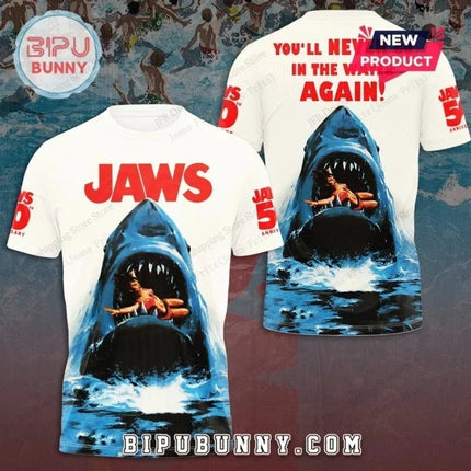 3D Print Sports Quick-dry Breathable Men T-shirt Movie Jaws Fashion Hip-hop Street Harajuku Rock Casual Classic Short Sleeve Top