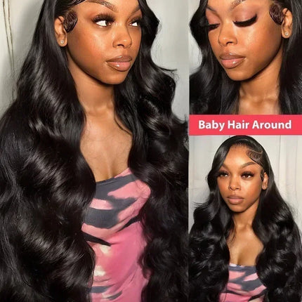 250 Density Human Hair HD 13x6 Body Wave Lace Frontal Wig 30 40 Inch 13x4 Lace Front Wigs 5x5 Closure Glueless Loose Water Black