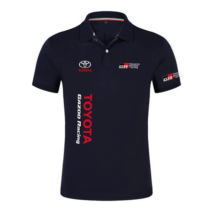 2026 Toyota GR Racing Logo Print Men's High Quality Lapel Collar Ice Silk Top Fashion Business Quick-Dry Absorb Sweat Polo Shirt