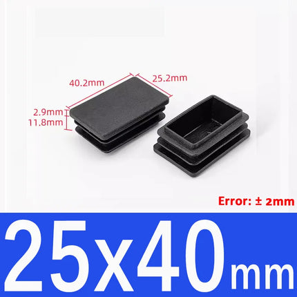 15x15mm-50x100mm Black Blanking End Caps Furniture Leg Tube Pipe Insert Plugs Rectangle/Square Dust Stopper