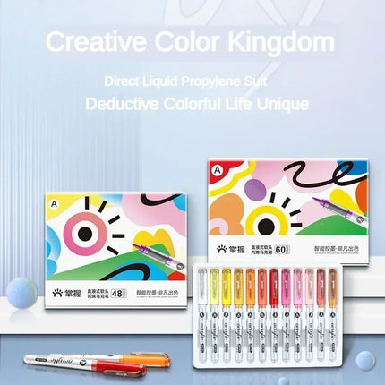 GRASP 120/1 Colors Acrylic Marker Pens Waterproof Pen Soft Brush Nib Student Art for Glass Stone Art School Supplies Stationery