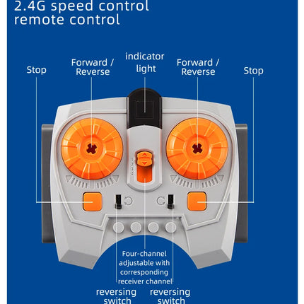 13 PCS Power Function Motors Set M L XL Servo Motor AA Battery Box, 2.4G Remote Control Receiver Compatible with Technic Bricks