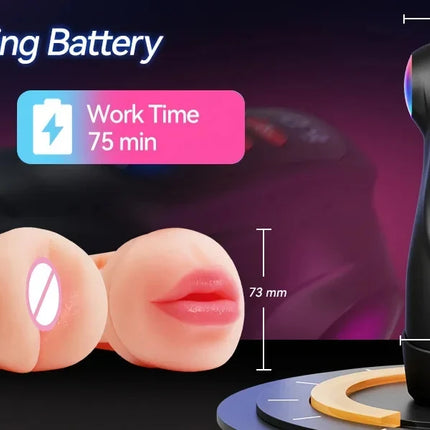 Male Masturbator 3 Sleeves Pocket Pussy Penis Pump with 9 Sucking & 9 Vibrating APP Control Mens Sex Toy Adult Sex Toys for Men