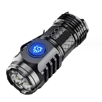 Portable Mini LED Flashlight Powerful 3*Wick Small Pocket Torch Rechargeable Strong Light Lantern Super Bright Cap Clip Lamp