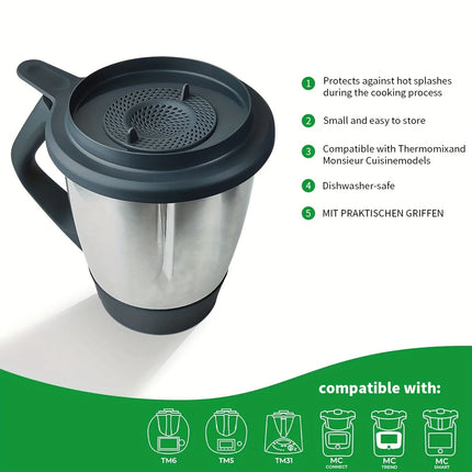Splash Guard for Thermomix & MonsieurCuisine Anti-Splash Accessory Fits TM6/TM5/TM31 MCsmart/MCtrend/MCConnect Kitchen Tool