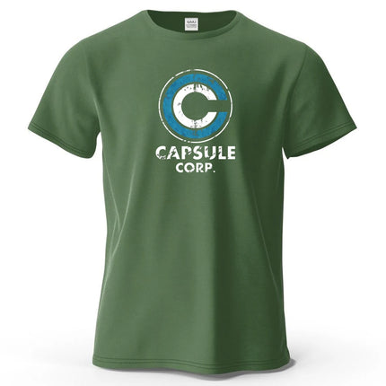 S-4XL Capsule Corp 100% Cotton Funny Printing Japan Anime Men T Shirt Tee Summer Streetwear Tops Fashion Brand Tshirt Clothing
