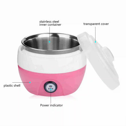 Electric Yogurt Maker, Automatic Homemade Machine, Stainless Steel Inner Pot, 1L