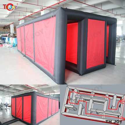 New Design Black Fun Maze Game Large Inflatable Halloween Haunted House Inflatable Haunted Labyrinth Maze for Outdoor Play