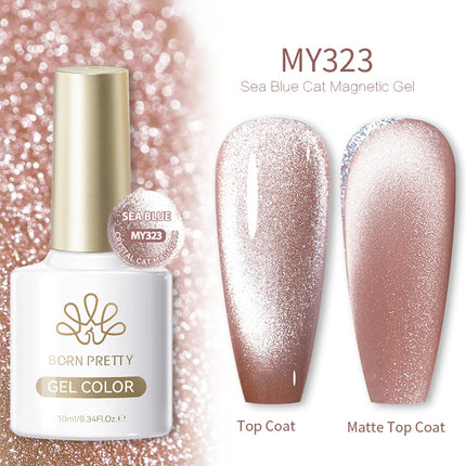 BORN PRETTY 10ml Auroras Glitter Cat Magnetic Gel Nail Polish Jelly Glass Bead Semi Permanent Soak Off UV LED Varnish Manicure