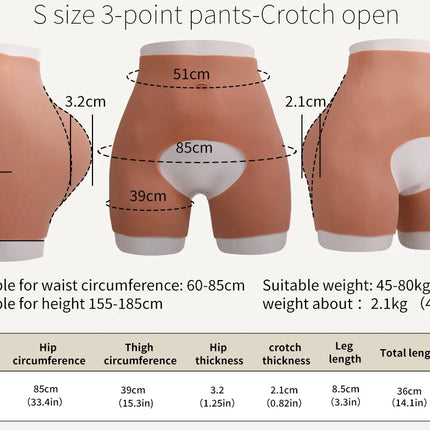 Silicone Buttock Thick Hips Panties Fake Butt Silicone Buttock Cospaly Drag queen Crossdressing Honeycomb