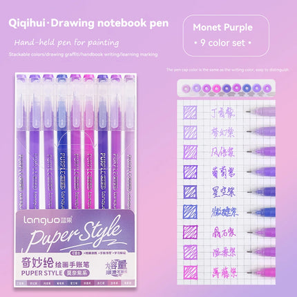 105Color Hand Account Gel Pen Languo Morandi Retro Pen Large-Capacity Color Handbook Pen For Student Painting Graffiti Writting