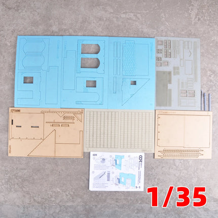 Assembly Architectural Miniature Europe Building House Shop Home Multi-storey Residential Cafe Diorama Scale Model Kit 1/35