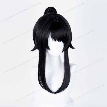 Ayano Aishi  Cosplay Synthetic Wig Woman Hair 53cm Black Ponytail Anime Heat Resistant Wigs
