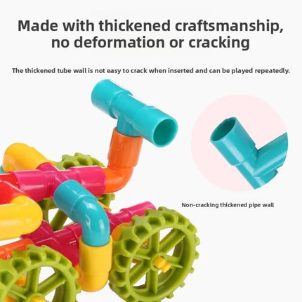 New DIY Water Pipe Building Blocks Assembly Design Plastic Construction Splicing Pipes Montessori Building Blocks Children