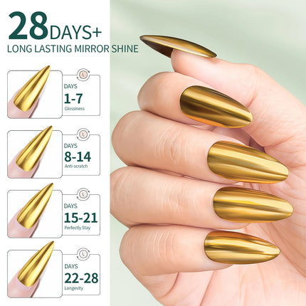 Nailpop Magic Mirror 15ml Promote Mirror Effect Top Coat Long-lasting Shine Effect shines Gel Polish No Wipe Easy Home Salon 1pc