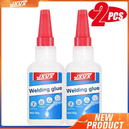 JXVX 50g High Strength Oil-Based Glue for Welding - Universal Oil-Based Welding Glue for Instant Adhesives for Resin, Ceramics, Metal, Glass, Plastic, Wood, Including Dispensers.