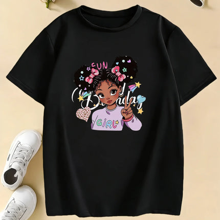 Y2K Retro Fashion Girls Design T-Shirts Summer Short Sleeve Kids Children's T-shirt Boys Girls Spring Casual Top Tee
