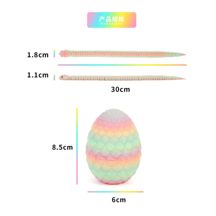 3D Printing Action Figure Snake Egg Toys Creative Stress Relief Anime Figures Moveable Rotation Desktop Ornaments Gift