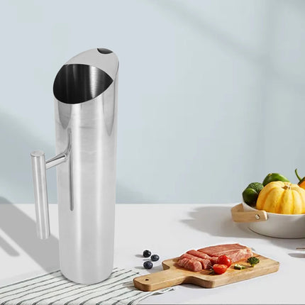 ABSJ-Stainless Steel Water Pitcher With Ice Guard Tea Pot Kettle Jug Cold Beverages Juice Pot Ktv Bar Accessories