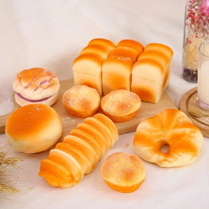 Artificial Bread Pressure Reliever Knead Stress Reliever  toy Fake Food Photography Prop Window Cabinet Model fidget toy gifts