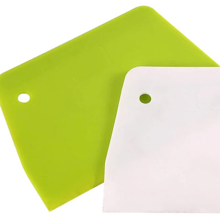 2 PCS Baking Tool Plastic Scraper DIY Pastry Cream Spatula Trapezoidal Dough Cutting Knife Cake Divider Kitchen Accessories