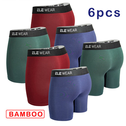 6 pcs Bamboo Men Underwear Boxers Breathable Mens Boxershorts Men's Panties Underpants Plus Size Fashion Boxers Briefs Trunks