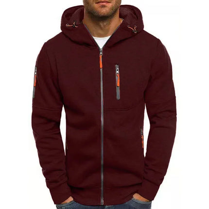 Men's Zip-Up Hoodie Jacket - Slim Fit Casual / Veste à Capuche Zippée Hommes - Coupe Ajustée Décontractée