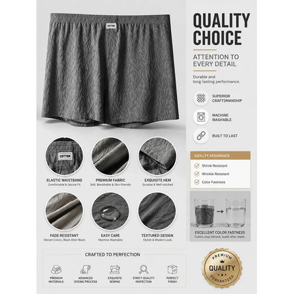 1/3PCS Casual Loose Jacquard Knit Men's Short Panties Cool Ice Silk Breathable Men Underwear Comfortable High Elastic Underpants