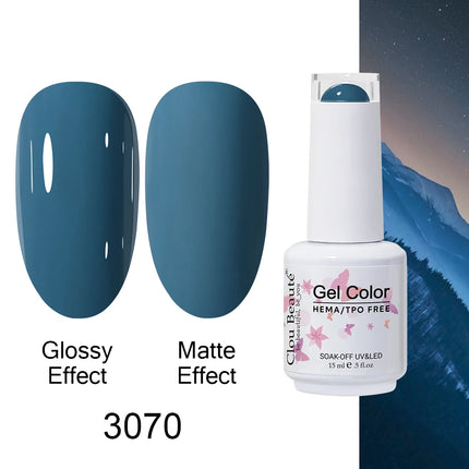 Clou Beaute 15ml HEMA TPO FREE Color Gel Nail Polish Nude Pink Red Green Collection Nail Gel Polish Glitter Soak Off UV LED Gel