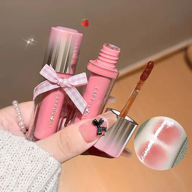Mirror Lip Glaze Moisturizing Waterproof Forming Quickly Grape Purple Water Light Lip Gloss Non-Sticky Red Jelly Lipstick Makeup