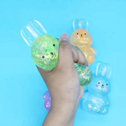 Anti-stress Soft TPR Slow Rebound Sequins Maltose Pinch Adult Toy Stress Relief Elastic Squeezing Colored Rabbit Decompression