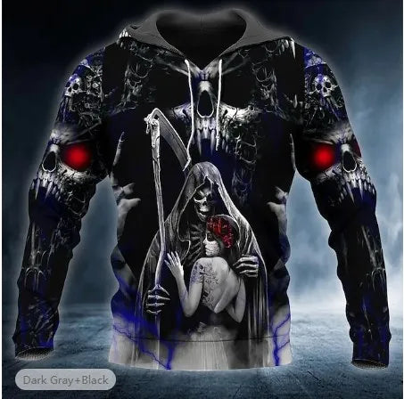 3D Skull Hoodie / Hoodie Crâne 3D