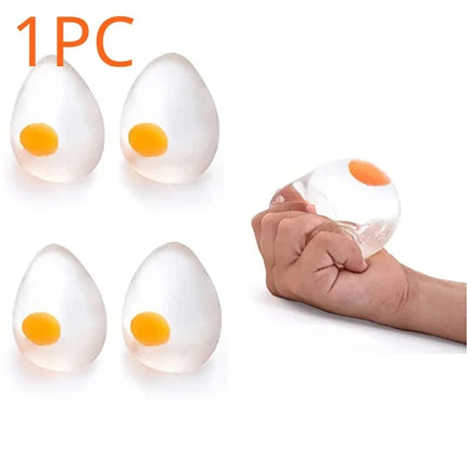 Funky Egg Squishy Toy for Anxiety Relief, Clear Splat Ball Easter Basket Fillers for Kids Adults Stress Reducer Gift