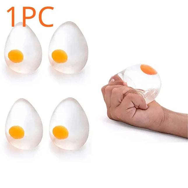 Funky Egg Squishy Toy for Anxiety Relief, Clear Splat Ball Easter Basket Fillers for Kids Adults Stress Reducer Gift