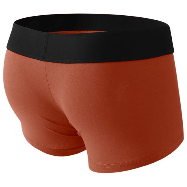 Men Trunks Silicone Ring Boxer Panties Delay Lock Essence Hole Underwear Underpants Hollow Breathable Gay Tangas Hombre