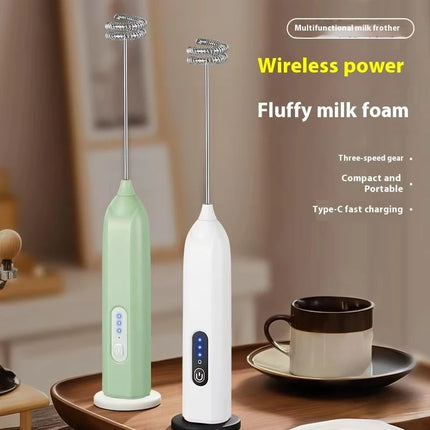 Handheld Milk Frother, Electric Mini Mixer, Portable Blender, 3-Speed Adjustable USB Rechargeable Milk Mixer, Food Mixer