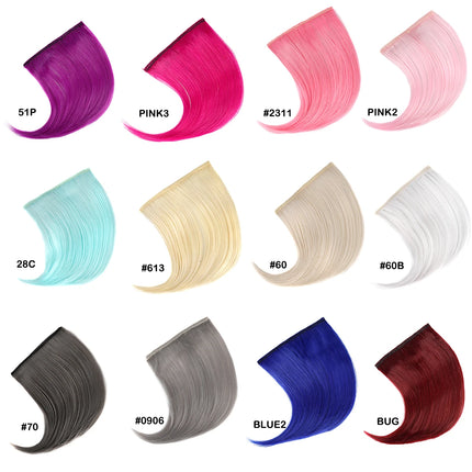 Zolin Small Hair Bangs Extension Invisible Clip In Hair Gray Pink Red Colorful Colors Synthetic Fringe For Cosplay Accessories
