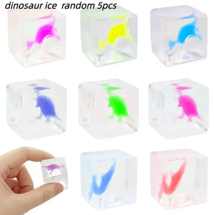 Fidget Toy Mini Squishy Toys Mochi Ice Block Stress Ball Toy Kawaii Transparent Cube Cat Paw Fish Stress Relief Squeeze Toy