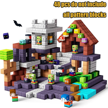 Magnetic Building Blocks New Mine World Magnetic Snow Ice Castle Construction Brick Cube STEM Boy Girl Children Toy Set Gift