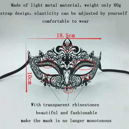 Lady Women Crown Style Sexy Half Face Ultra-light Metal Mask Halloween Party Masquerade Evening Mardi Gras Funny Costume Props