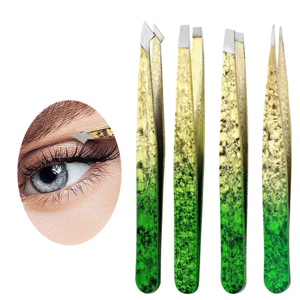 1/4PCS Eyelash Extension Tweezers Set Professional Stainless Steel Curved Tip Tweezers Pointed Tip Beauty Makeup Tool For Women