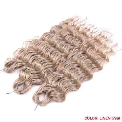 Noble Braiding Hair Extensions 24 Inch Synthetic Hair Water Wave Ombre Rainbow color Deep Wave Curl Twist Crochet Hair Extension