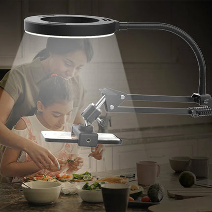 Overhead Tripod for Phone with Ring Light Desktop Cellphone Bracket for Video Shooting Table Mobile Mount for Filming Recording