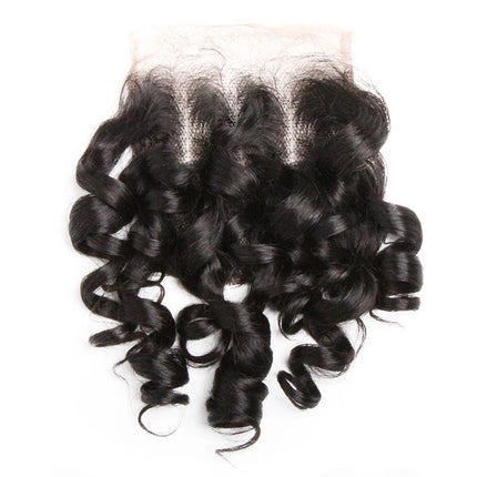 Curly Human Hair Closure Indian Remy Hair 4x4 Lace Closure Swiss Lace Three Part Closure Colored 1B/27/4/30/33/99J