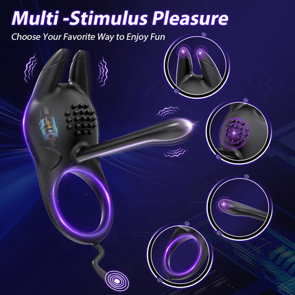 Vibrating Penis Ring for Men Cock Ring Delay Ejaculation Penis Extension Erection Anal Clitoris Stimulation Sex Toy for Couples
