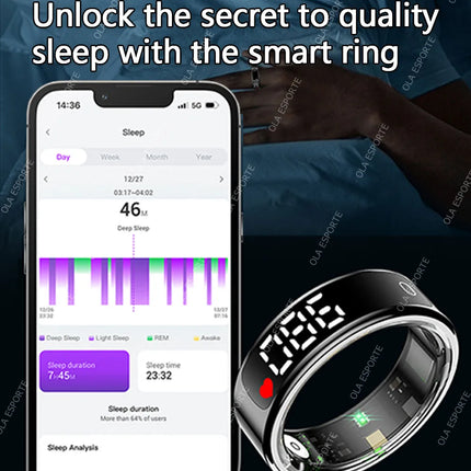 2026 Smart Ring with Display Screen and Touch, Wireless Charging Case,Health Manager,5ATM Waterproof For Men Women R13 Smartring